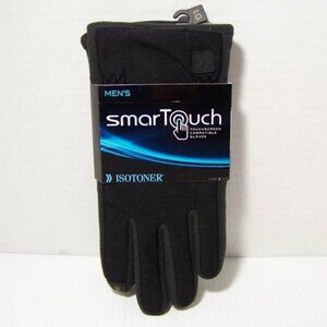 Isotoner Mens Smartouch Touchscreen Texting Matrix Gloves Black LARGE NWT